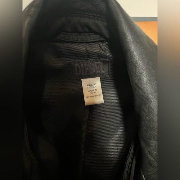 DIESEL 100% Sheep Leather Moto Vest - Picture 2 of 3